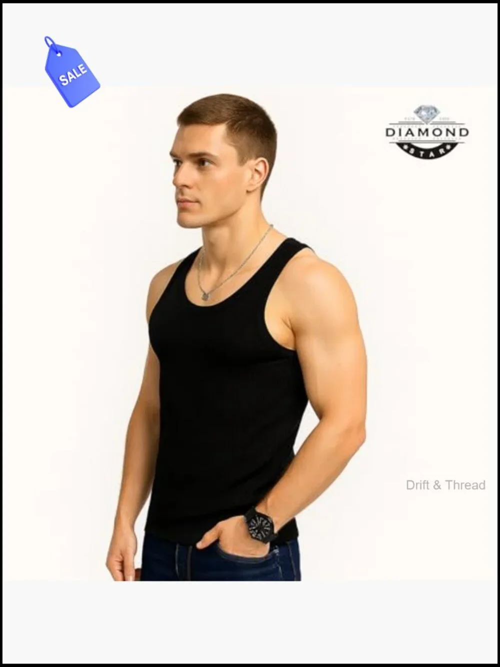 Men's Sleeveless Tank Top Undershirts 6-Pack Cotton Ribbed A-Shirt Tagless